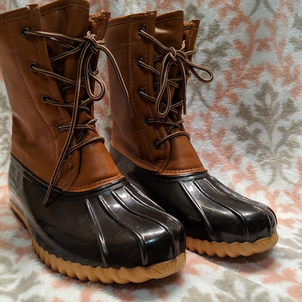 Sporto Brown and Black Winter & Rain Boots